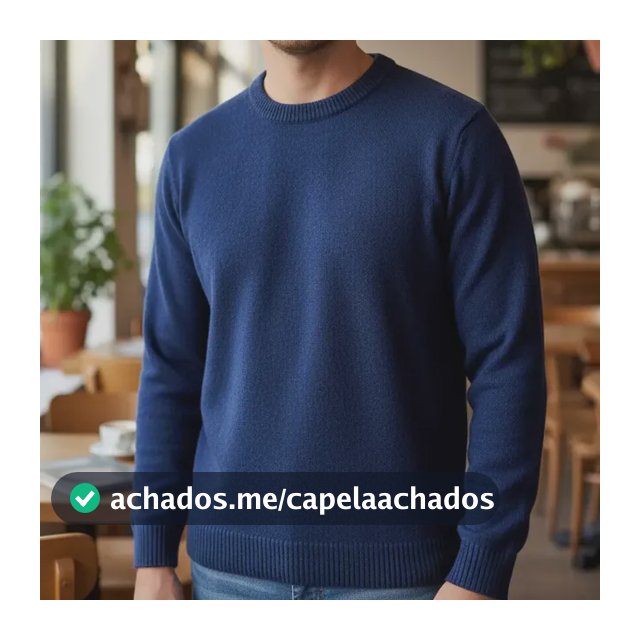 Blusa Tricô Masculina Lã Suéter Gola Careca Cardigan Inverno