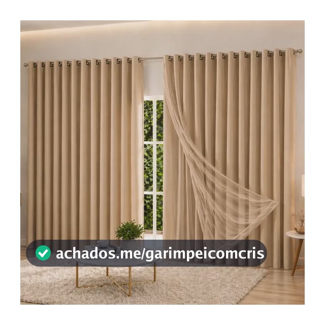 Cortina 6,00x2,50 Gaze De Linho Com Forro De Microfibra Luxo