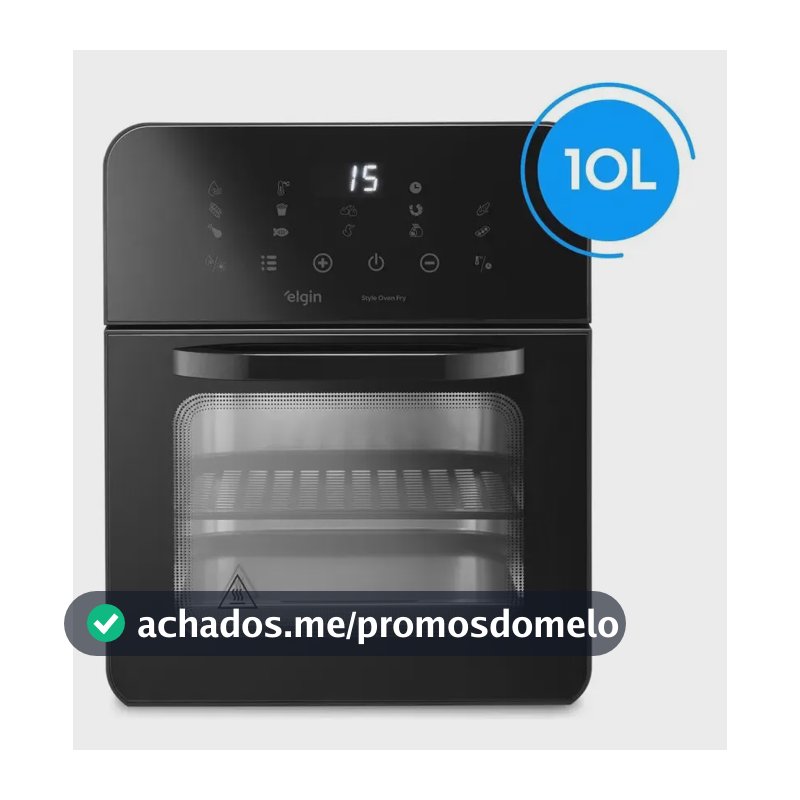 Fritadeira E Forno Elétrico Style Oven Fry Elgin 10l Preto