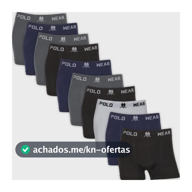 Kit 10 Cuecas Masculinas Boxer Microfibra Polo Wear Sortido