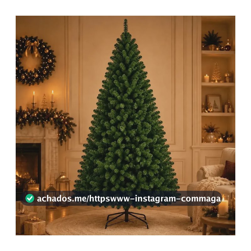 Árvore De Natal Grande 2,10 Metros Pinheiro Tradicional 1000 Galhos Cheia Verde Luxo