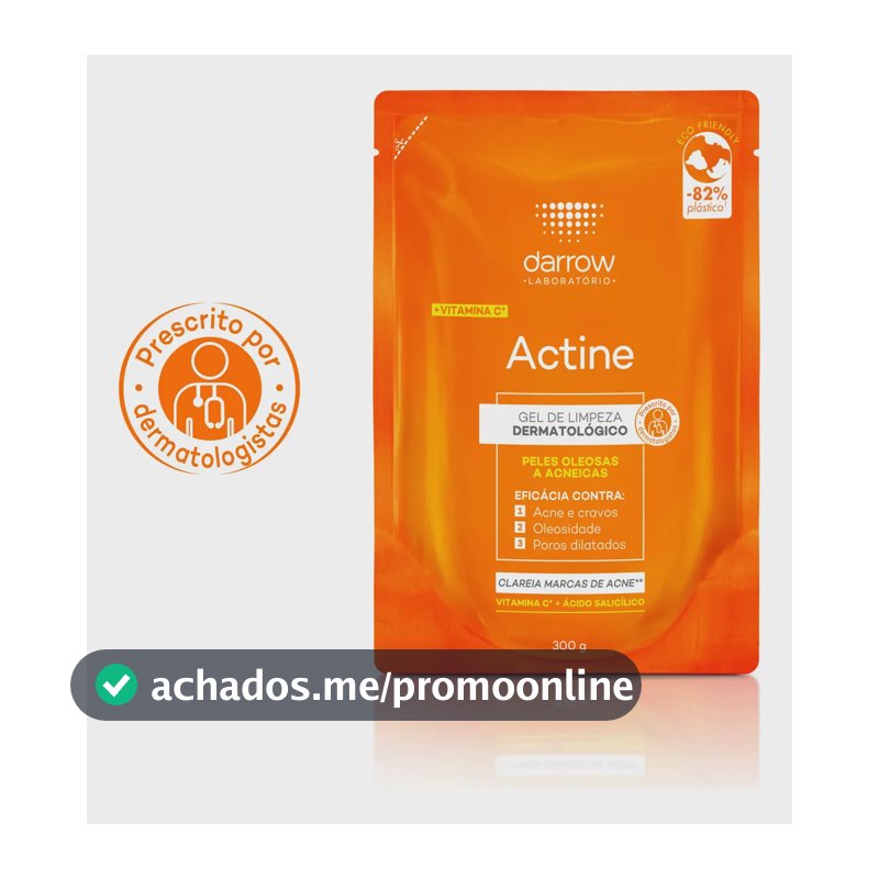 Gel de Limpeza Facial Darrow Actine Pele Oleosa e Acneica Refil 300g