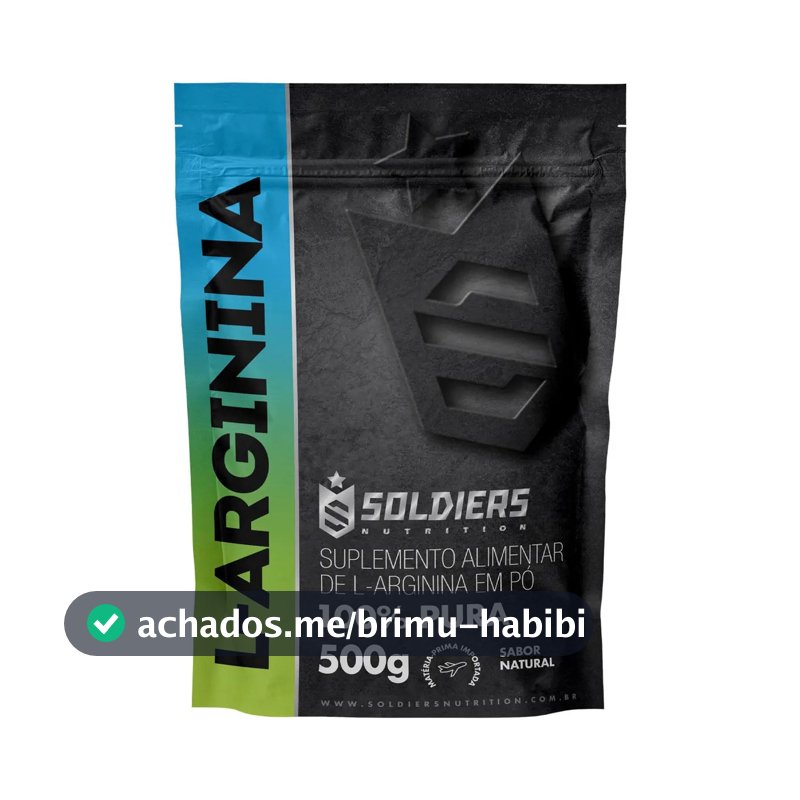 Arginina Em Pó 500g 100% Pura Soldiers Nutrition Performance e Recuperação Muscular