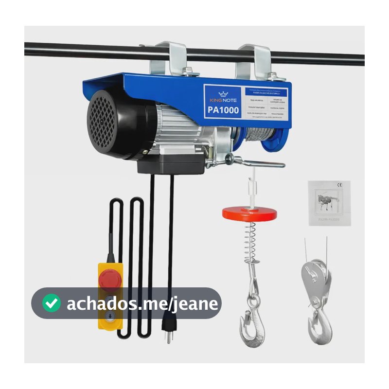 Talha Elétrica 1000Kg 12m Guincho Coluna Aço Resistente IP54 King Note