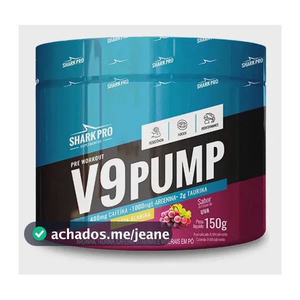 V9 Pump Shark Pró - Sabores 150g Sabor Uva