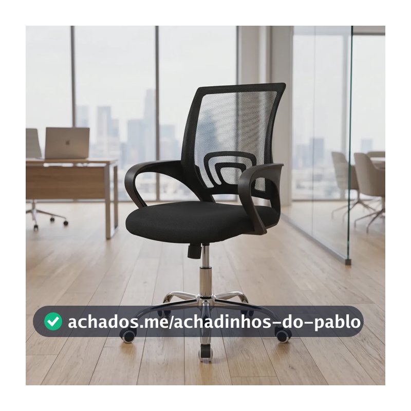 Cadeira De Escritório Ergonômica Begônia Preta Home Office Escritório Mesh Respirável Giratoria