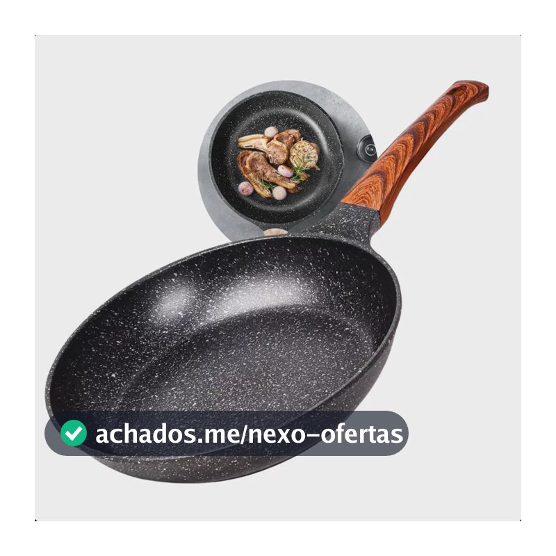 Frigideira Cerâmica Antiaderente Grande 24cm Para Fogão A Gás Indução Cooktop Panela Frita Sem Óleo Não Gruda Profissional Moderna Mix