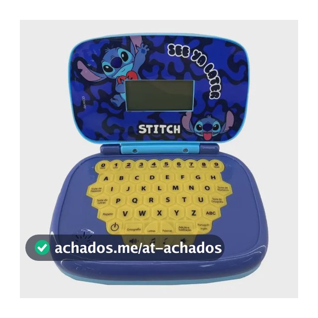 Laptop Infantil Educativo Candide Disney Stitch Bilíngue