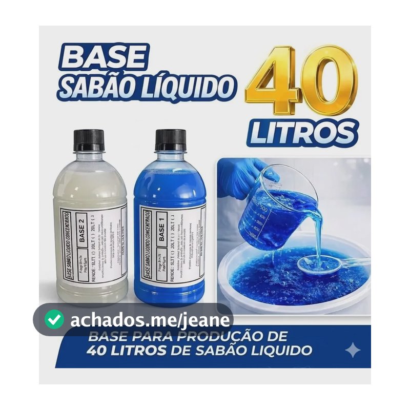 Base Para Sabão Líquido Lava-roupas Rende 40 Litros
