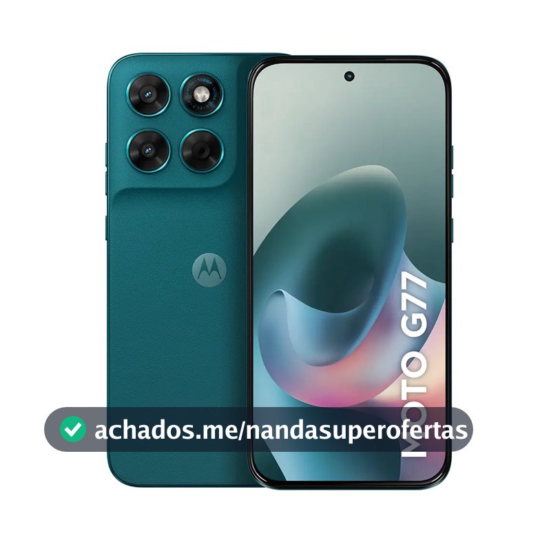 Smartphone Motorola Moto G77 5g - 256gb 8gb Ram + 16gb Ram Boost, Camera 108mp Ultra-pixel, Tela 1.5k Extreme Amoled 120hz, Ultrarresistente - Verde-escuro