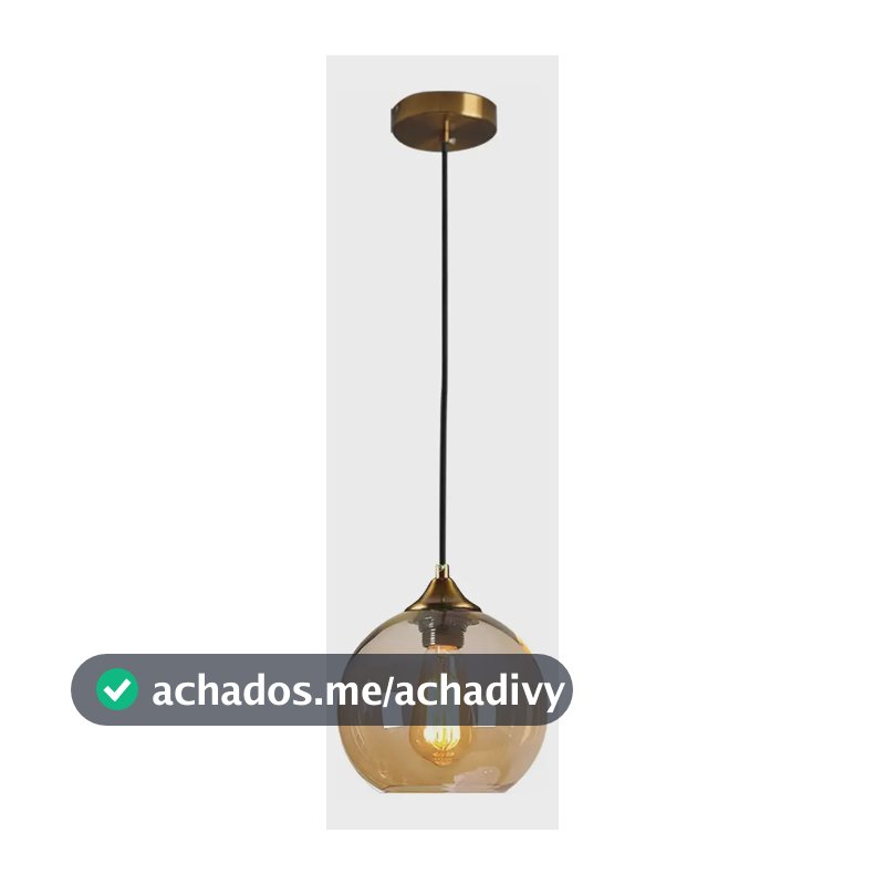 Lustre Pendente De Vidro Cupula Cores De Base Moderno Estrutura Dourado