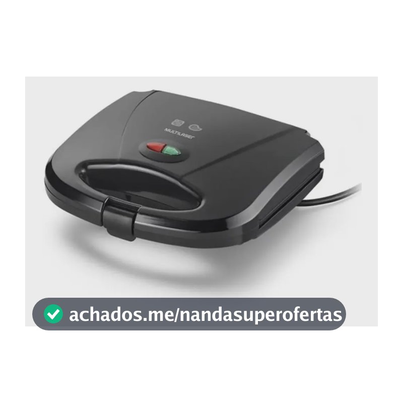 Misteira Sanduicheira Multilaser Gourmet Mini Grill Tostequeira Chapa Dupla 750w Preto