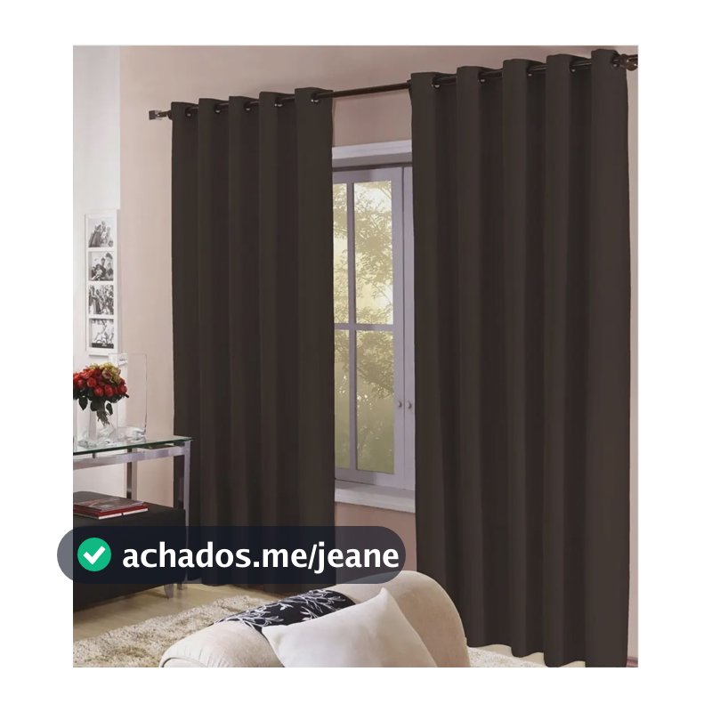 Cortina Roma 2,00 X 1,70 Metros Para Sala Ou Quarto Tabaco Tabaco