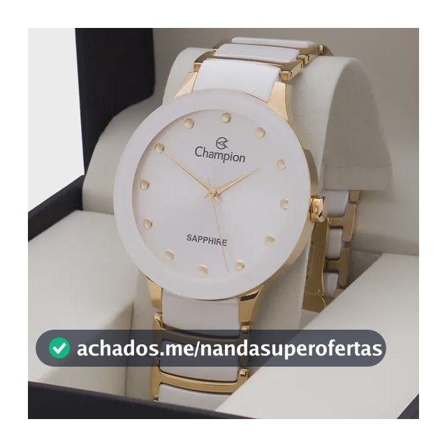 Relógio De Pulso Champion Ca21875h Ca21875u Com Corria De Cerâmica Cor Branco