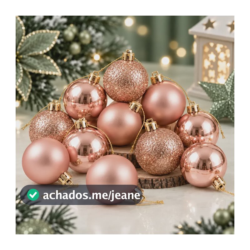 Kit 12 Bolas Enfeite Árvore De Natal 4cm Bolinhas Rose Rose Bolinhas De Natal