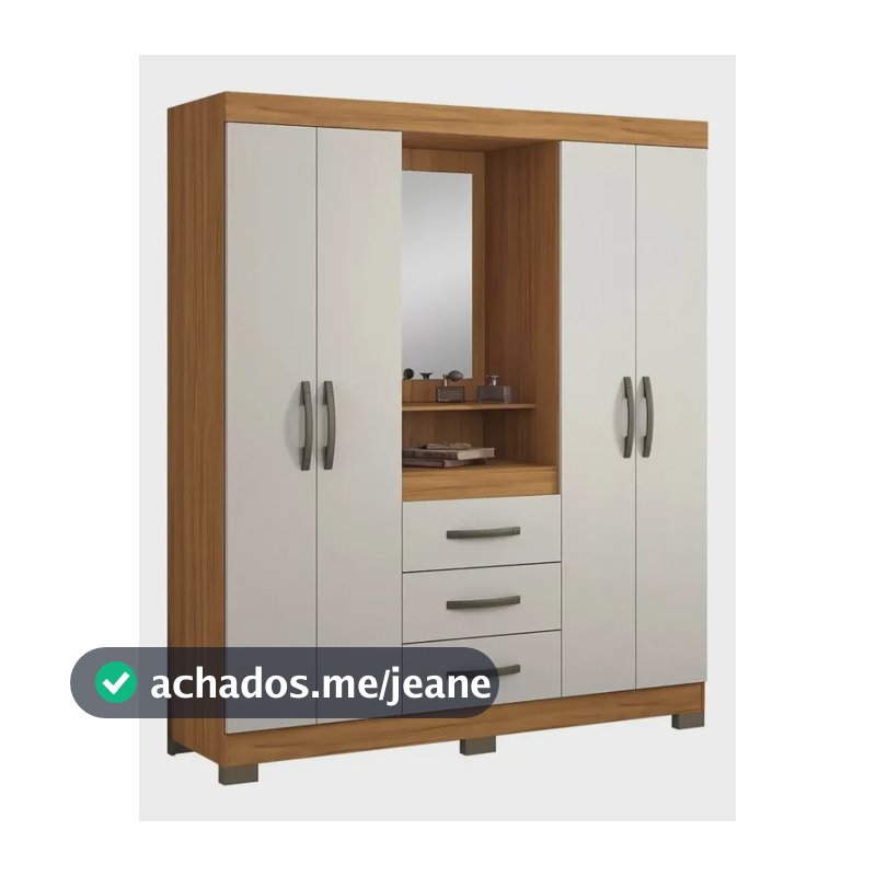 Guarda-roupa Notável Nt 5015 Em Mdf Freijó/off White Freijó/off White