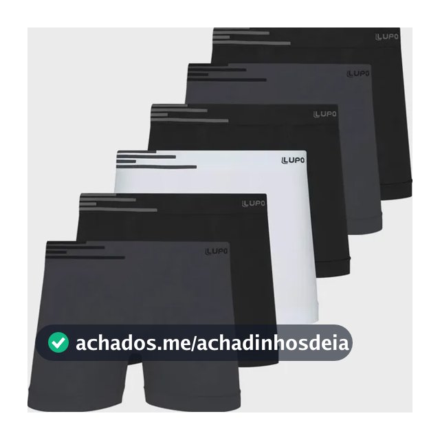 Kit 6 Cuecas Boxer Lupo Sem Costura Box Microfibra Original