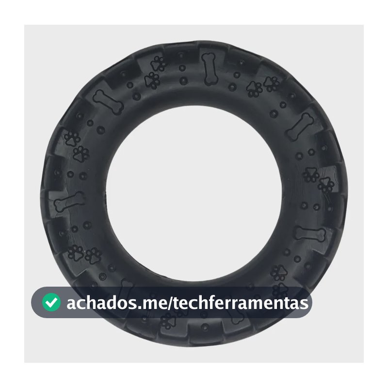Brinquedo Mordedor Pneu Maciço Preto Cachorro Pet Grande