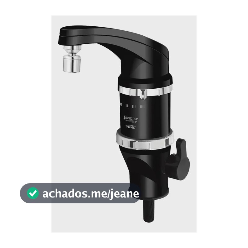 Torneira Elétrica Bancada Fame Elegance 4t Preto 5400w Acabamento Cromado 220v