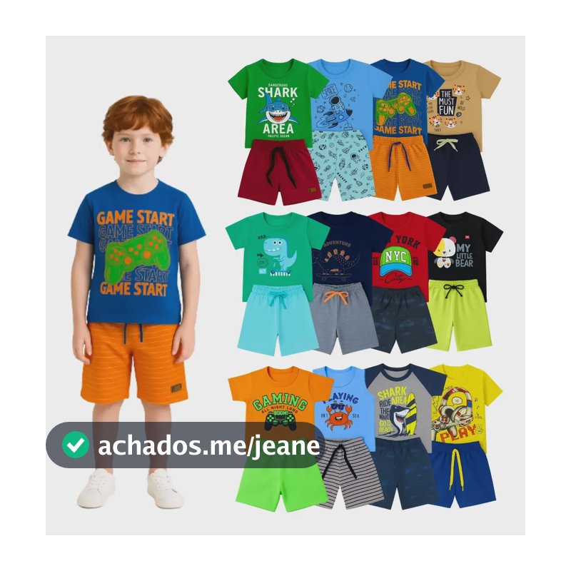 Kit 6 Peças Conjunto Infantil Menino Verão Dia A Dia 1 Ao 8 Menino 3 8
