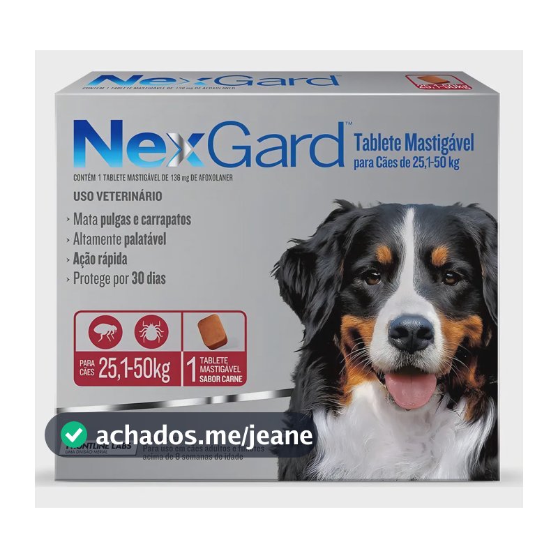 Nexgard Antipulgas e Carrapatos para Cachorros de 25,1 a 50kg 1 tablete