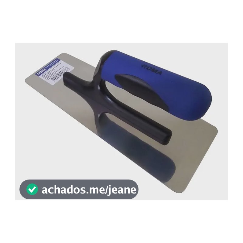 Desempenadeira Lisa Aço Inox Roma para Estuque e Gesso 24x10cm