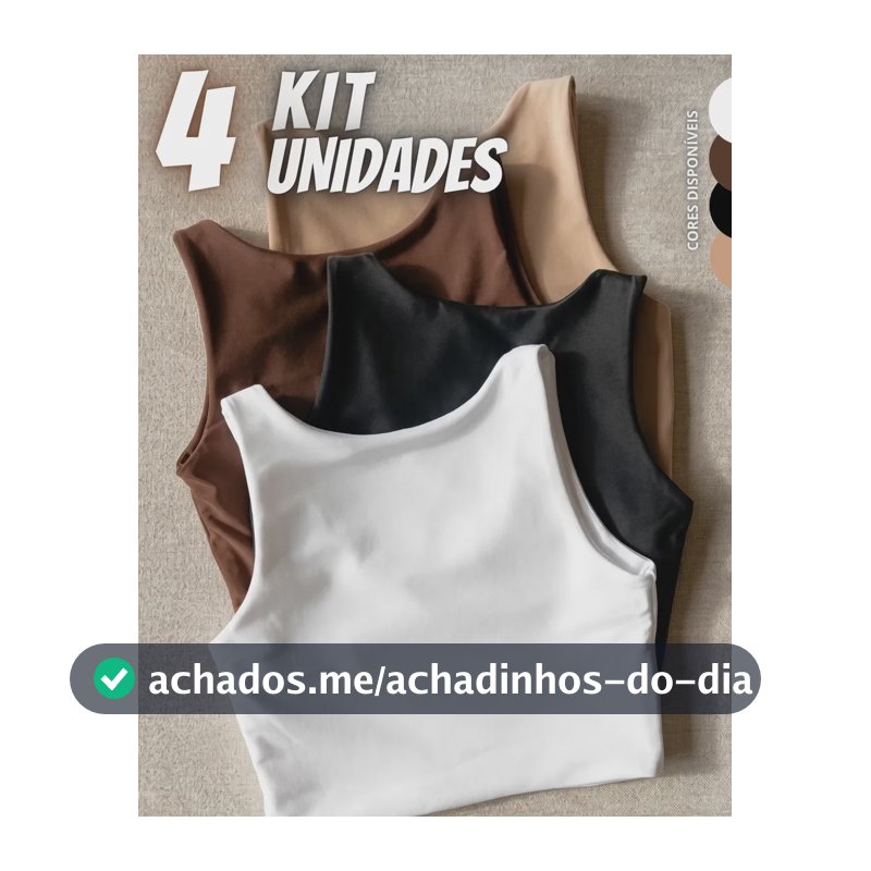Kit 4 Blusas Regata Feminina Suplex Tshirt Básica Casual Preto + Branco + Marrom + Nude Liso G/gg (40-42)