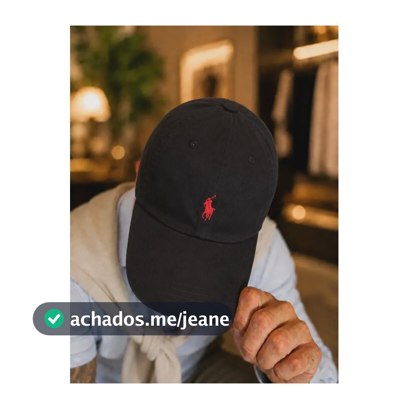 Boné Polo Sarja Aba Curva Masculino Fecho Strapback Preto Un