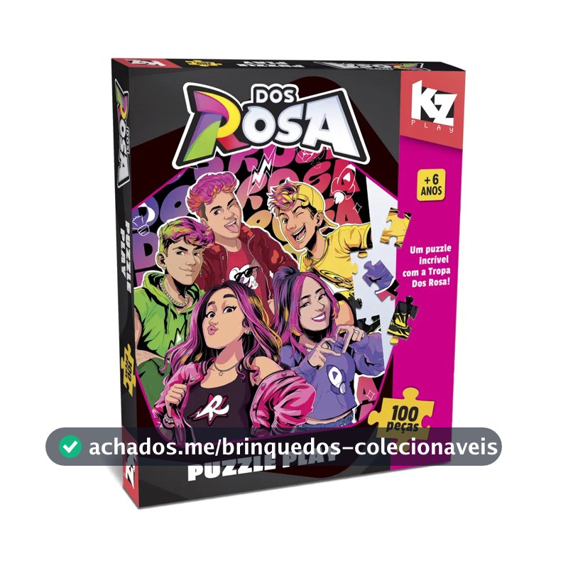 Quebra-cabeça KZ Play Dos Rosa 100 Peças 24 x 34 cm