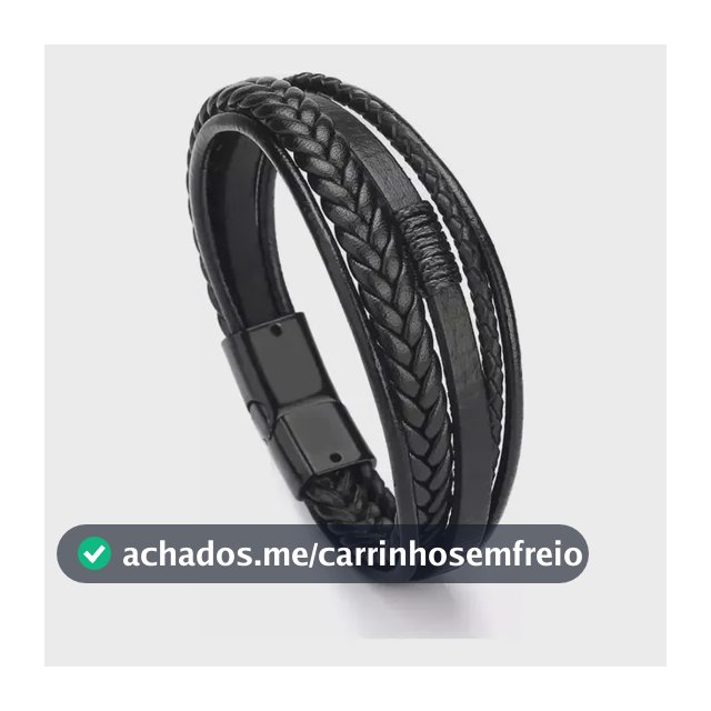 Pulseira Masculina Couro Fecho Magnético Executiva