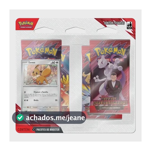 Cartas Pokémon Blister Quádruplo Rivais Predestinados Copag - Eeve