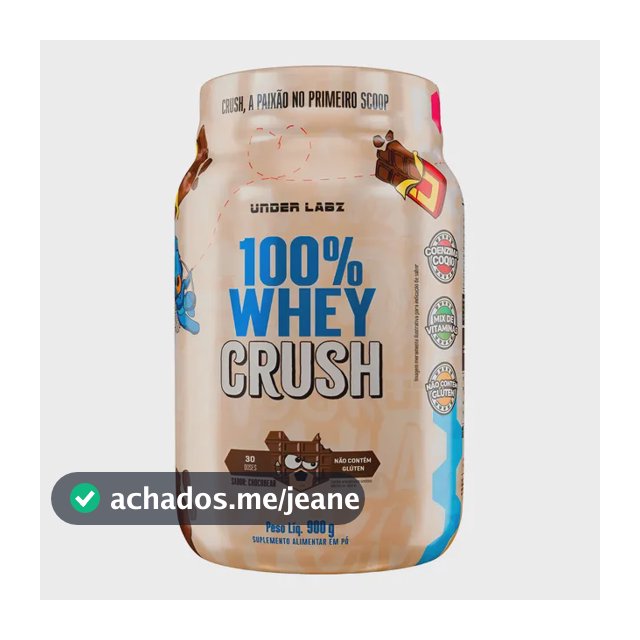 100% Whey Crush Under Labz Concentrado Coenzima Q10 Bcaa's