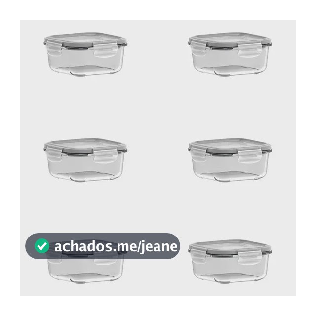 Marinex Vedda Quadrada 6c050 Jogo 6 Potes 540ml Hermético