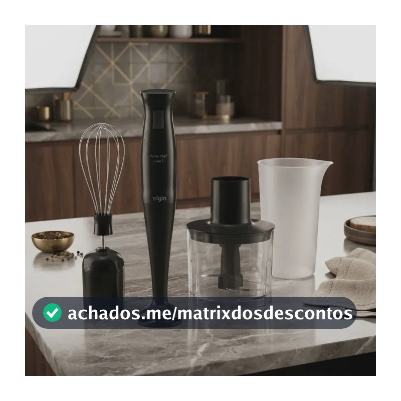 Mixer Elgin Turbo Chef 3 em 1 de 200W para Bater e Triturar