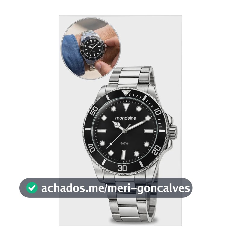 Relógio Prata Masculino Mondiane 32549g0mvne1 Cor da correia Prateado Cor do fundo Preto