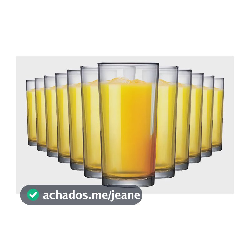 Jogo Copos Long Drink Vidro 255ml Ruvolo Kit 12 Pcs Multiuso