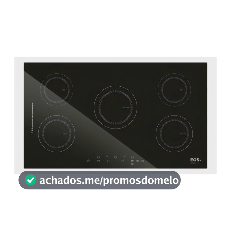 Cooktop de Indução Cinco Bocas EOS 90cm Preto 9500W ECI05EP