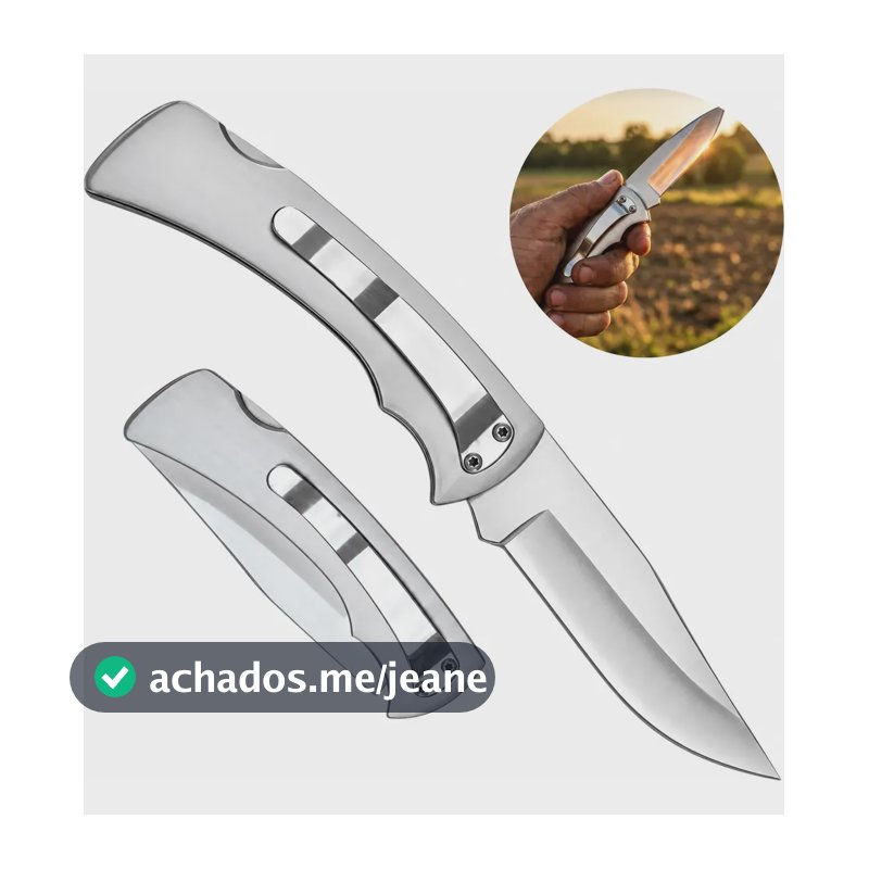 Canivete Inox Pescaria Caça Com Trava Estilo Zebu - Bondu Inox
