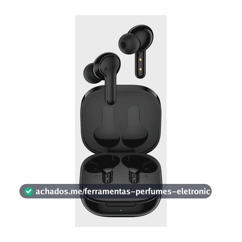 Fones de ouvido In-ear Sem Fio TWS QCY T13 ENC, Bluetooth 5.1, Bateria de 40h, 4 Microfones, Cor Preto