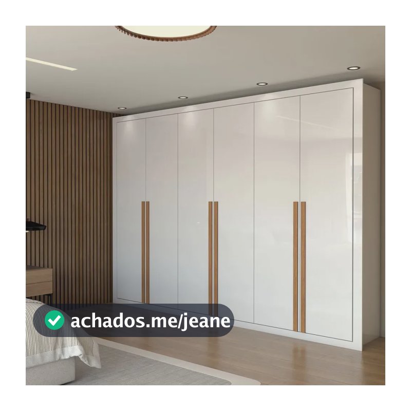 Guarda-roupa Casal Aura 6 Portas 6 Gavetas Branco - Panorama Branco