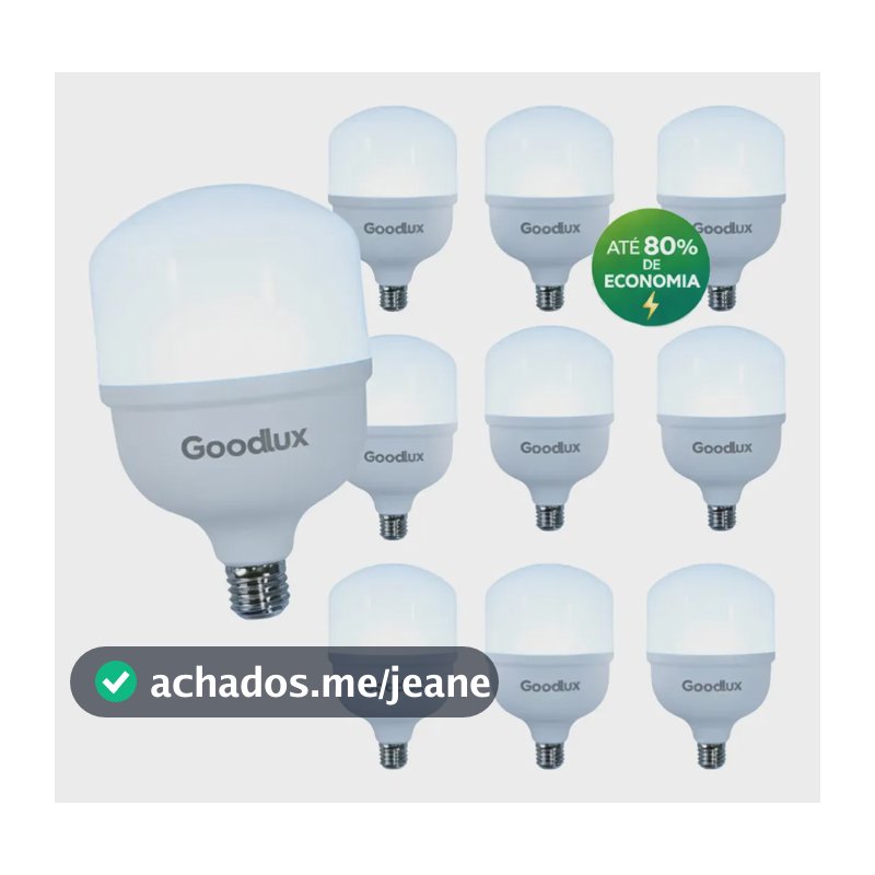Kit 10 Lampada Led 50w Bulbo 6500k Branco Frio Alta Potência Bivolt 110v 220v Goodlux