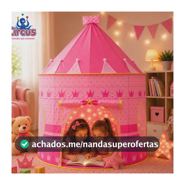 Barraca Infantil Cabana Tenda Festa Do Pijama Menina Criança Bebê Iglu Portátil Circus Rosa