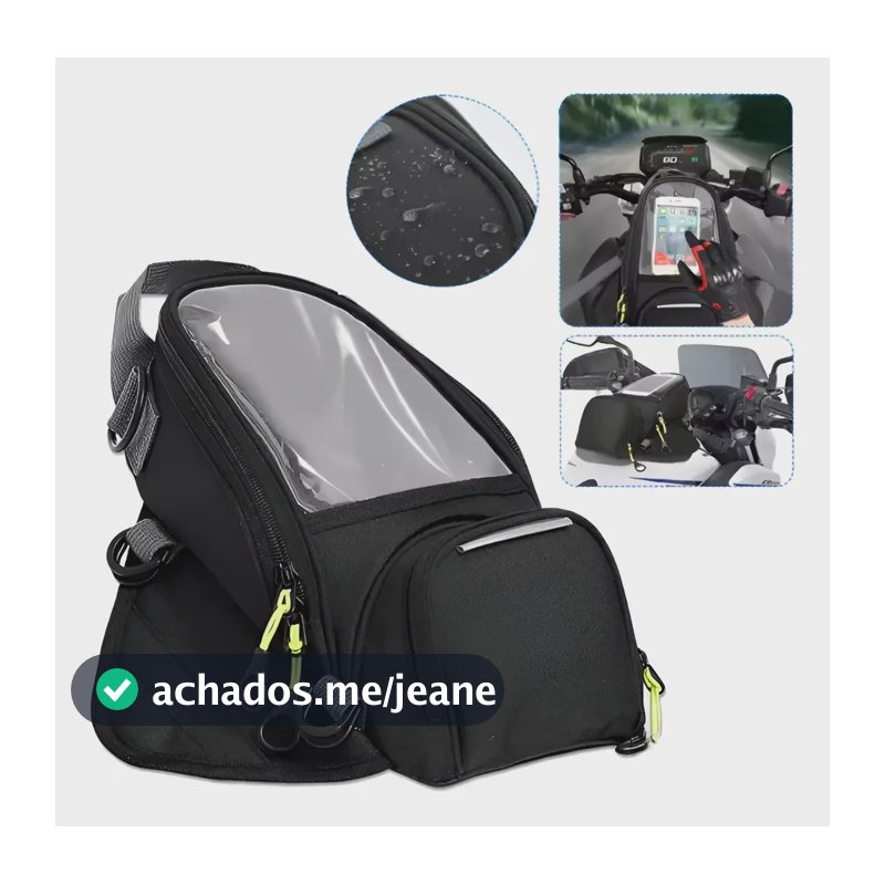 Alforge Bolsa Mala Universal De Tanque Da Moto Com Imã Preto Preto