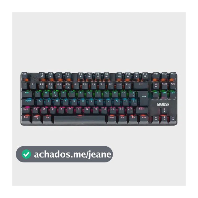 Teclado Mecânico Mancer Shade MK3 Preto Rainbow Switch Huano Vermelho ABNT2
