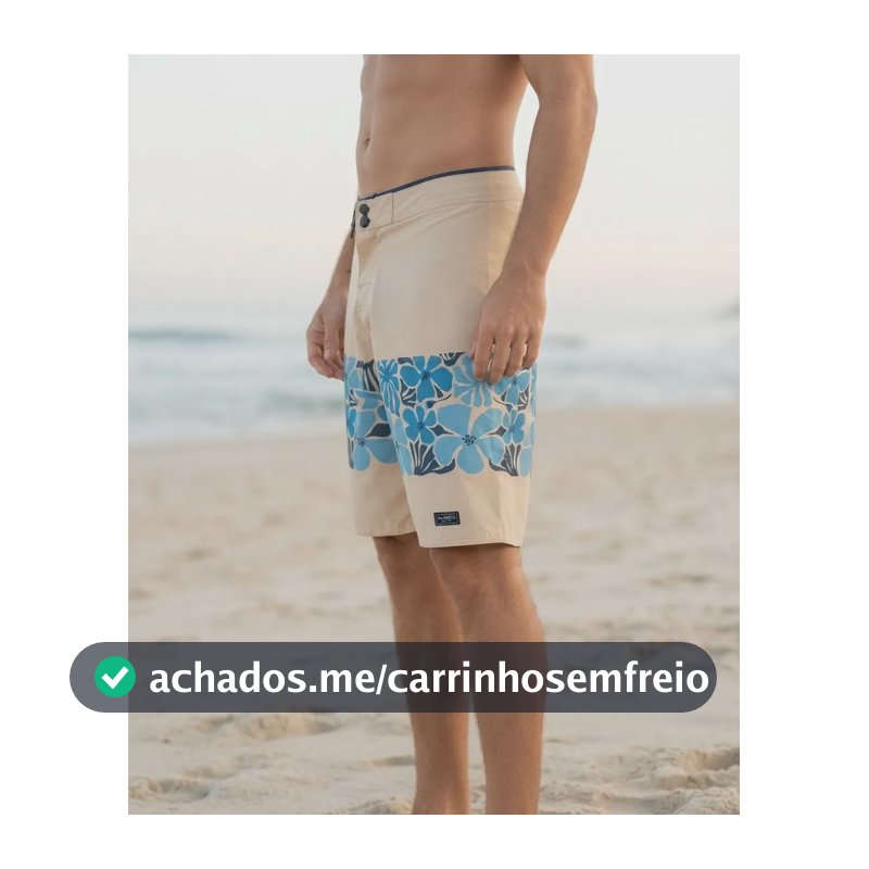 Bermuda Maresia Original Água Masculina S10423066 Laranja-claro Florido 40