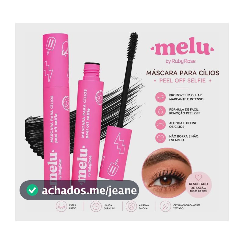 Máscara de Cílios Peel Off Melu Ruby Rose Selfie