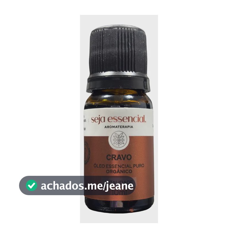 Óleo Essencial Cravo 10 mL Puro e Orgânico para Difusor