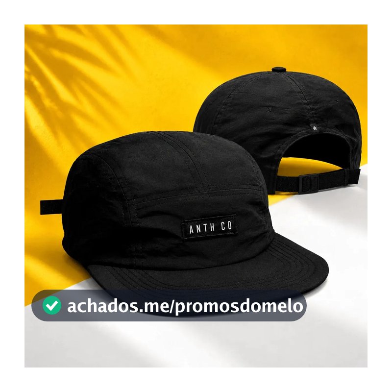 Boné Anth Co Aba Reta Water Five Panel Strapback Impermeavel Preto Único