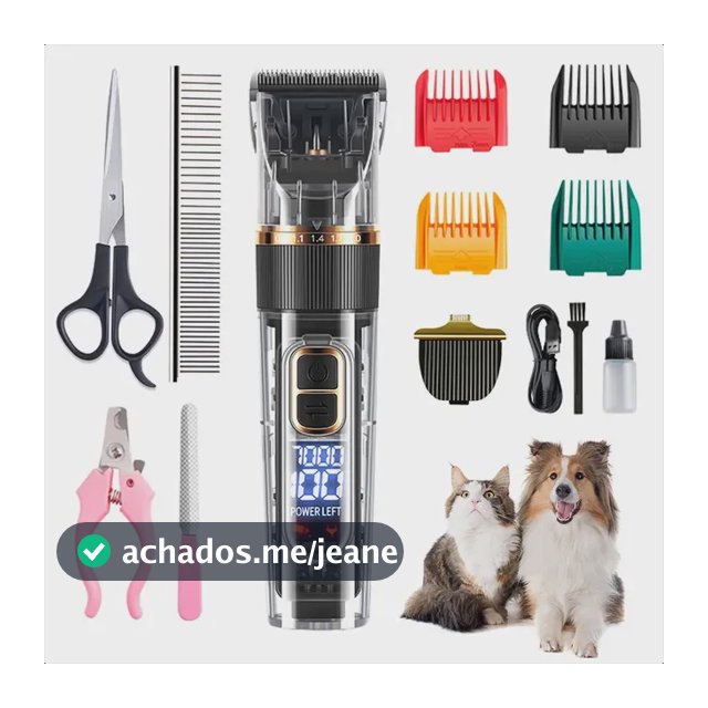 Maquininha De Tosar Cachorros Cachorros Sem Fio Recarregável Preto 127/220v