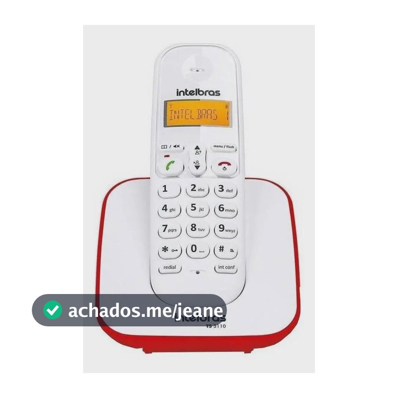 Telefone Sem Fio Digital TS 3110 Vermelho Intelbras